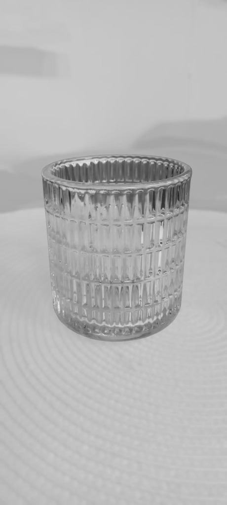 PORTAVELAS DE VIDRIO LABRADO 7cm DIAM.